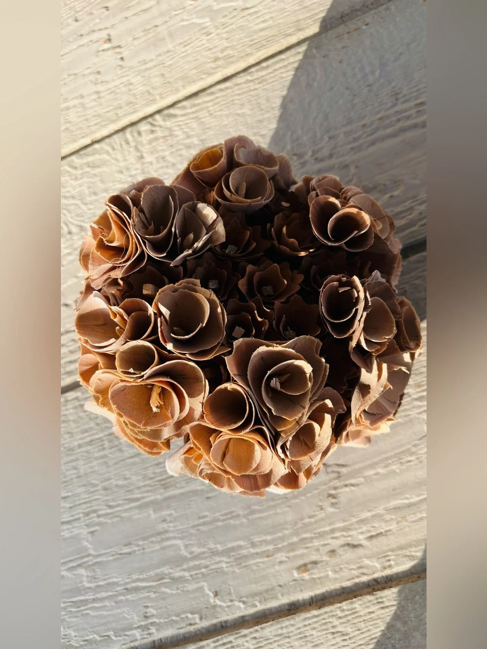 Hobby Lobby Curled Wood Shaving Rosette Pumpkin.